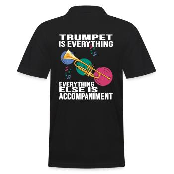 trompete trumpet trompeter aerophon - Männer Poloshirt - Schwarz - Hinten - Kai (181cm)
