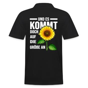 größte sonnenblume im garten gartenglück schreber - Männer Poloshirt - Schwarz - Hinten - Kai (181cm)