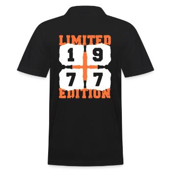1977 birthday 45 years anniversary limited editin - Men's Polo Shirt - black - Back - Kai (181cm)
