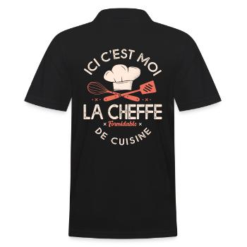 Chef Ici c'est moi la cheffe drôle cuisine - Polo Homme - noir - Dos - Kai (181cm)