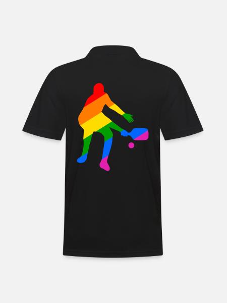 Gay Pride Pickleball - Men's Polo Shirt - black