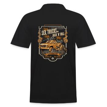 Sex, Trucks and Rock 'n' Roll - Männer Poloshirt - Schwarz - Hinten - Kai (181cm)
