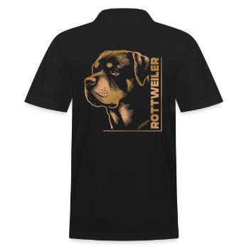 Tête de dessin ROTTWEILER or - Polo Homme - noir - Dos - Kai (181cm)