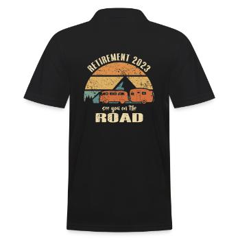 Pensioner Pensioner 2023 Motorhome on the road - Men's Polo Shirt - black - Back - Kai (181cm)