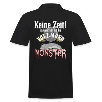 Wels Angeln - Männer Poloshirt - Schwarz - Hinten - Kai (181cm)