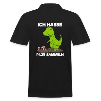 Ich Hasse Pilze Sammeln Dinosaurier Pilzsammler - Männer Poloshirt - Schwarz - Hinten - Kai (181cm)