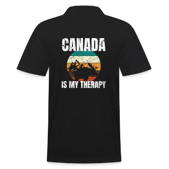Canada Is My Therapy Canada Holidays - Men's Polo Shirt - black - Back - Kai (181cm)