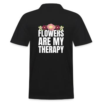 Flowers Are My Therapy Gärtner Florist - Männer Poloshirt - Schwarz - Hinten - Kai (181cm)