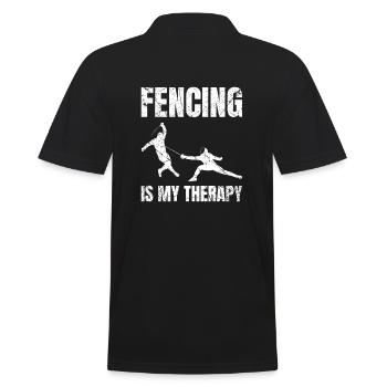 Fencing Is My Therapy Fechten - Men's Polo Shirt - black - Back - Kai (181cm)