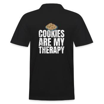 Les cookies sont mes cookies de thérapie Les amateurs de cookies - Polo Homme - noir - Dos - Kai (181cm)