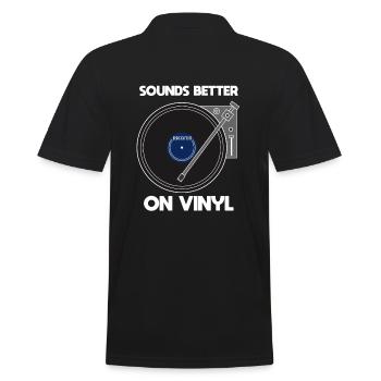 Sounds Better On Vinyl Vinyl Record Collector - Männer Poloshirt - Schwarz - Hinten - Kai (181cm)
