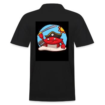 Pirate Crab Seafood Lovers - Men's Polo Shirt - black - Back - Kai (181cm)