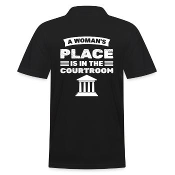 A Woman's Place Is In The Courtroom Lawyer - Men's Polo Shirt - black - Back - Kai (181cm)