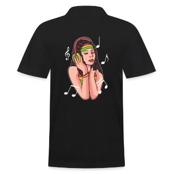 Passionnée de musique Reggae - Polo Homme - noir - Dos - Kai (181cm)