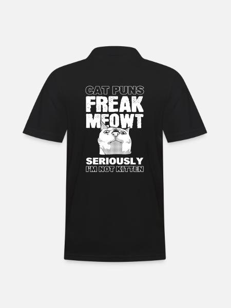 Chats Jeux de mots Amoureux des animaux - Polo Homme - noir