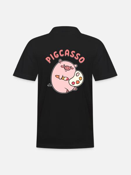 Cochon d’artiste d’artistes visuels - Polo Homme - noir