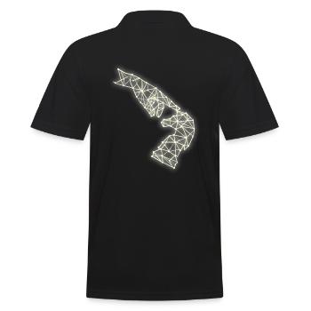 Schach Kunst - Männer Poloshirt - Schwarz - Hinten - Kai (181cm)