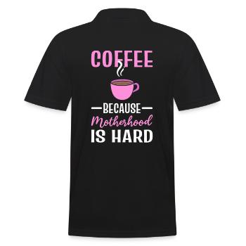 Coffee and mother coffee addict - Men's Polo Shirt - black - Back - Kai (181cm)