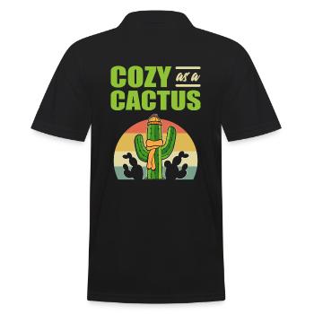 Cozy As A Cactus Gardener - Men's Polo Shirt - black - Back - Kai (181cm)