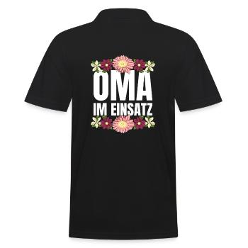 Oma im Einsatz - Männer Poloshirt - Schwarz - Hinten - Kai (181cm)