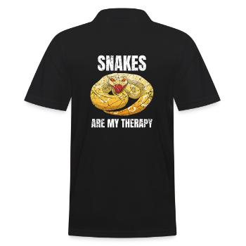 Snakes Are My Therapy Snake Owner - Men's Polo Shirt - black - Back - Kai (181cm)