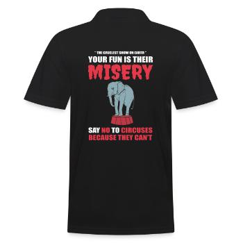 Say no to circuses veterinarian - Men's Polo Shirt - black - Back - Kai (181cm)