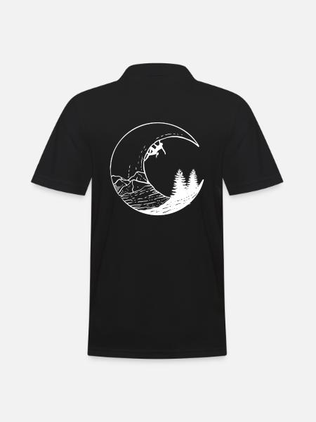 Moon and Mountaineer - Men's Polo Shirt - black