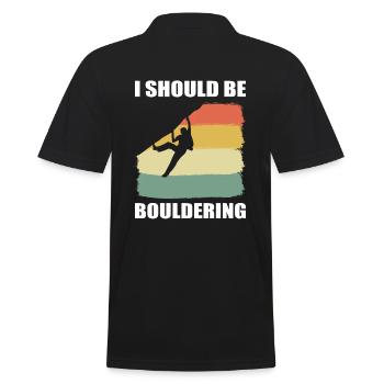 Rock climber, bouldering, alpinist - Men's Polo Shirt - black - Back - Kai (181cm)