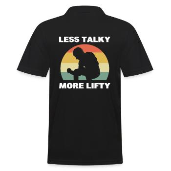 Less Talky More Lifty Gym Walkers - Men's Polo Shirt - black - Back - Kai (181cm)
