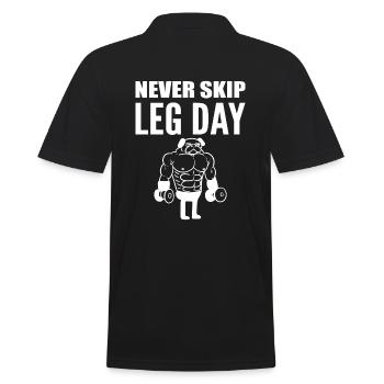 Never Skip Leg Day Gym Bodybuilder - Männer Poloshirt - Schwarz - Hinten - Kai (181cm)