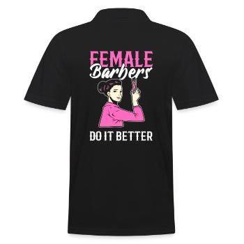 Female Barbers Do It Better Female Hairdresser - Men's Polo Shirt - black - Back - Kai (181cm)