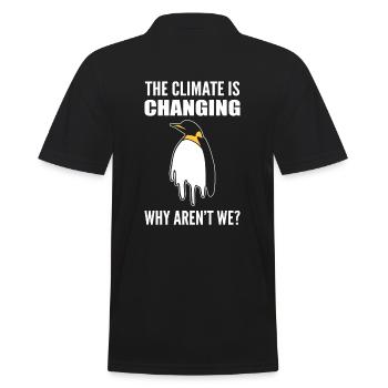 Penguin and climate change environmentalists - Men's Polo Shirt - black - Back - Kai (181cm)