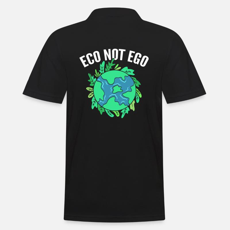 Eco Not Ego Ökologe - Männer Poloshirt - Schwarz