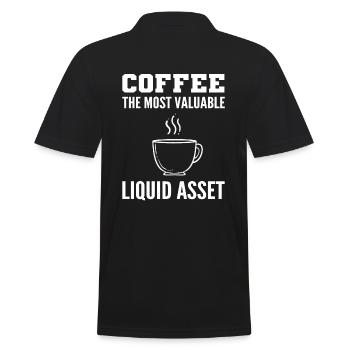 Buchhalter und Kaffeeliebhaber Wirtschaftsprüfer - Männer Poloshirt - Schwarz - Hinten - Kai (181cm)