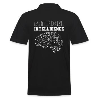 Artificial Intelligence Computertechniker - Männer Poloshirt - Schwarz - Hinten - Kai (181cm)