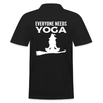 Sorcière méditant professeur de yoga - Polo Homme - noir - Dos - Kai (181cm)