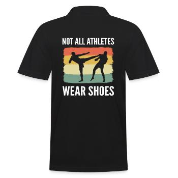 Tous les athlètes ne portent pas de chaussures Instructeur de kickboxing - Polo Homme - noir - Dos - Kai (181cm)