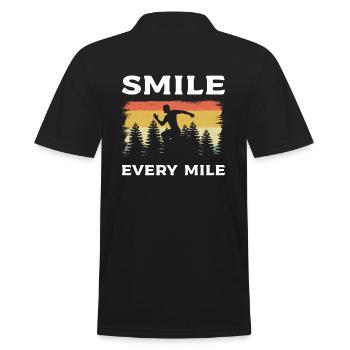 Smile Every Mile Marathonläufer - Männer Poloshirt - Schwarz - Hinten - Kai (181cm)
