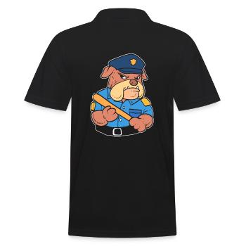 Hundepolizist Offizier - Männer Poloshirt - Schwarz - Hinten - Kai (181cm)