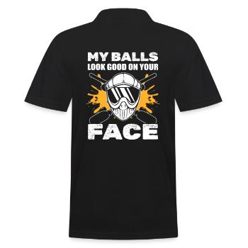 Mes balles ont fière allure sur votre visage Athlètes - Polo Homme - noir - Dos - Kai (181cm)