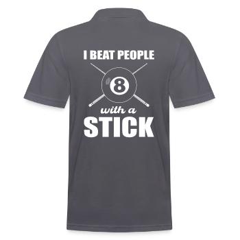 Funny billiards player billiards - Men's Polo Shirt - charcoal grey - Back - Nico (186cm)