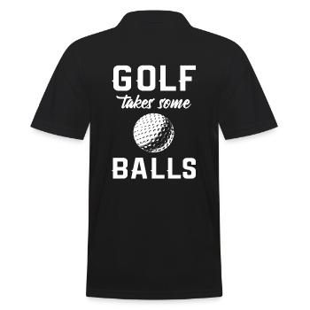 Lustiger Golfer Golfspieler - Männer Poloshirt - Schwarz - Hinten - Kai (181cm)
