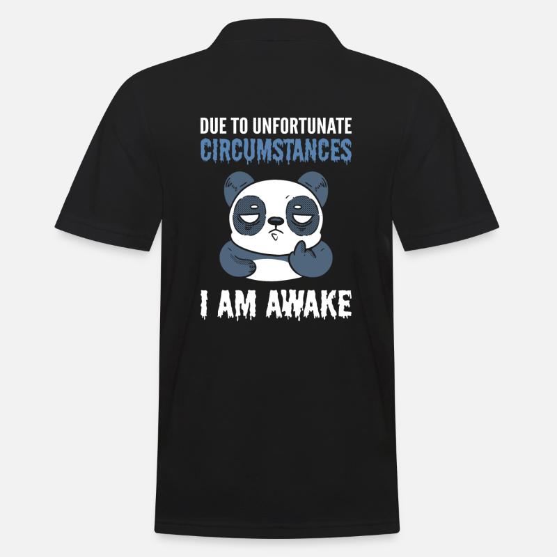 Due To Unfortunate Circumstances I Am Awake Panda - Men's Polo Shirt - black