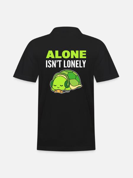 Turtle introvert music lover - Men's Polo Shirt - black