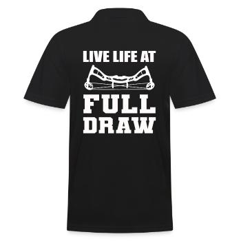 Live Life At Full Draw Bogenschütze - Männer Poloshirt - Schwarz - Hinten - Kai (181cm)
