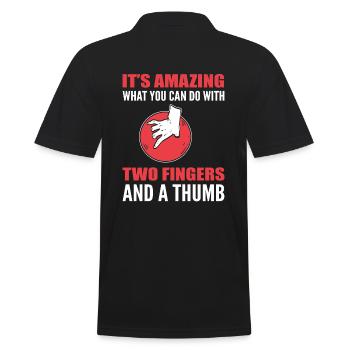 Fun bowling - Men's Polo Shirt - black - Back - Kai (181cm)