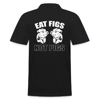 Mangez des figues pas des cochons végétaliens - Polo Homme - noir - Dos - Kai (181cm)