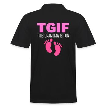 TGIF This Grandma Is Fun Funny Granny - Men's Polo Shirt - black - Back - Kai (181cm)
