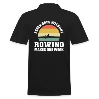 Funny rowing sailor - Men's Polo Shirt - black - Back - Kai (181cm)