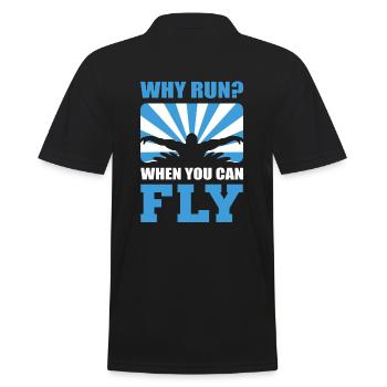 Why Run When You Can Fly Schwimmlehrer - Männer Poloshirt - Schwarz - Hinten - Kai (181cm)